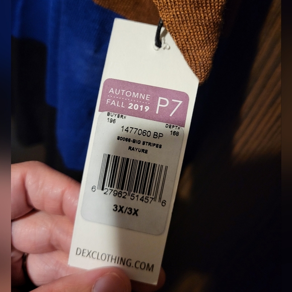 Dex Four Colour Stripped Size: 3X Long Sleeve top - Picture 3 of 7